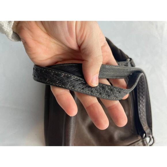 Vintage Fossil Brown Pebbled Leather Handbag Purse Hobo Shoulder Bag - Picture 3 of 10